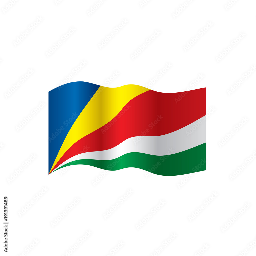 Naklejka premium Seychelles flag, vector illustration