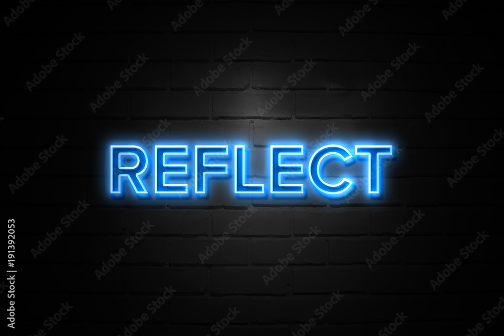 Reflect neon Sign on brickwall