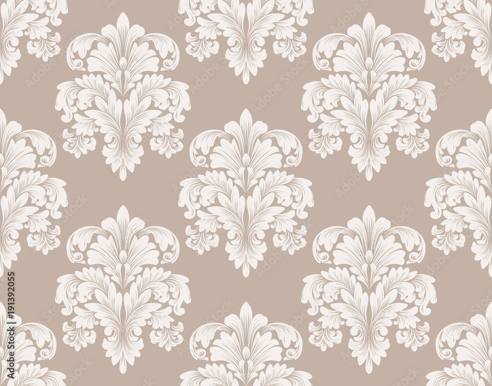 Vector damask seamless pattern background. Classical luxury old fashioned damask ornament, royal victorian seamless texture for wallpapers, textile, wrapping. Exquisite floral baroque template. Vector damask seamless pattern background. Classical luxury old fashioned damask ornament, royal victorian seamless texture for wallpapers, textile, wrapping. Exquisite floral baroque template.