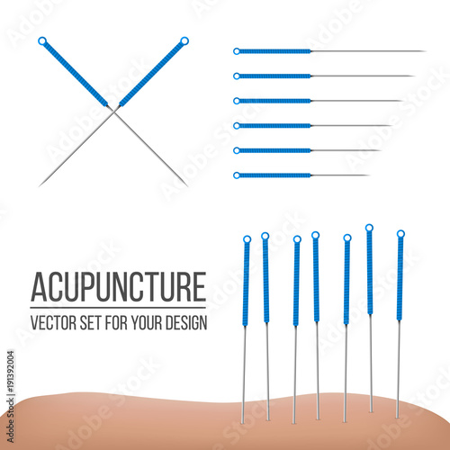 Creative vector illustration of acupuncture therapy isolated on transparent background. Art design spa treatments. Abstract concept graphic element