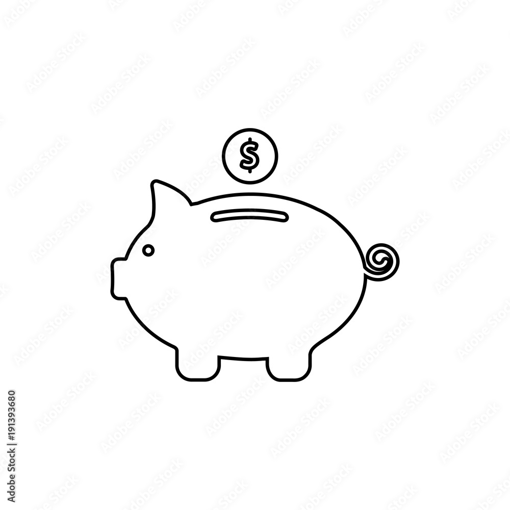 Piggy bank white icons Piggy bank white icons
