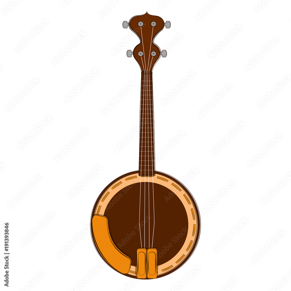 Fototapeta premium Isolated banjo sketch. Musical instrument