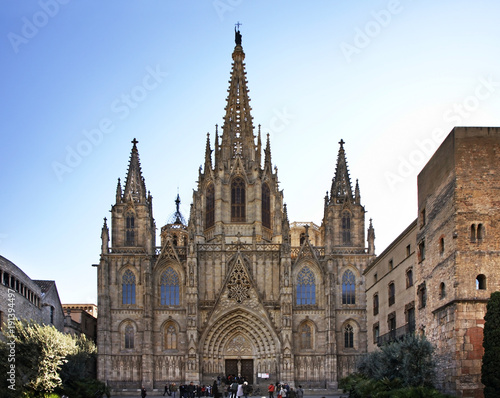 Cathedral of the Holy Cross and Saint Eulalia in Barcelona. Spain