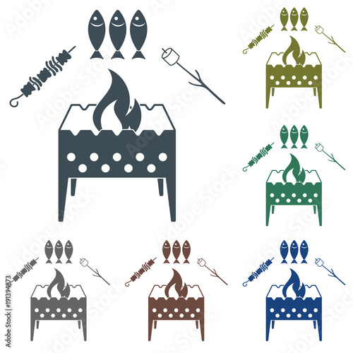 Brazier zephyr, kebab and fish icon