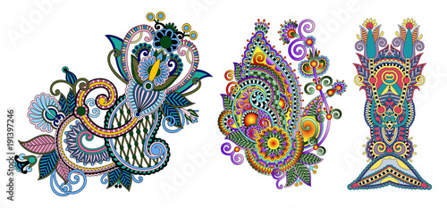 paisley flower pattern in ethnic style, indian decorative floral