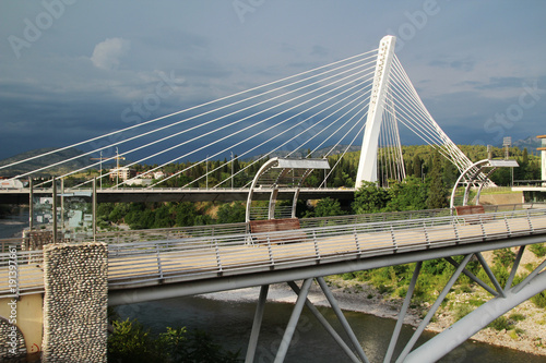 The Millenium Bridge in Podgorica, Montenegro