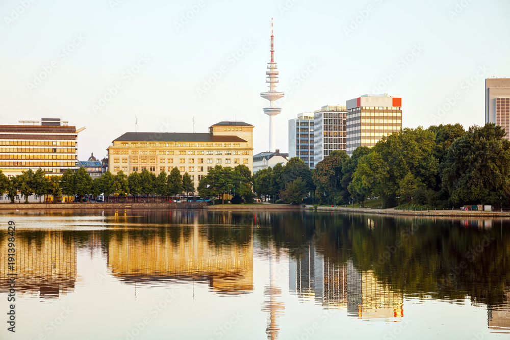 Hamburg cityscape overview