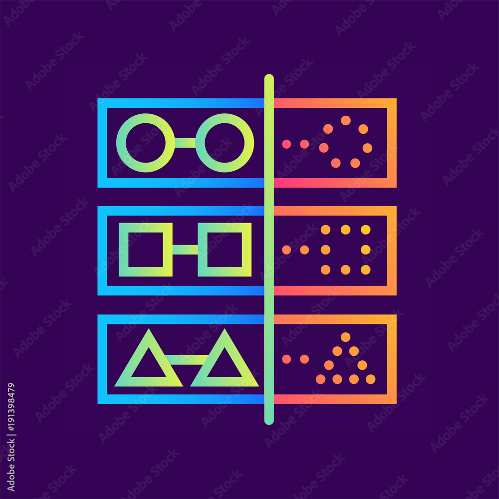 Linear icon Prediction model. Data science technology and machine ...