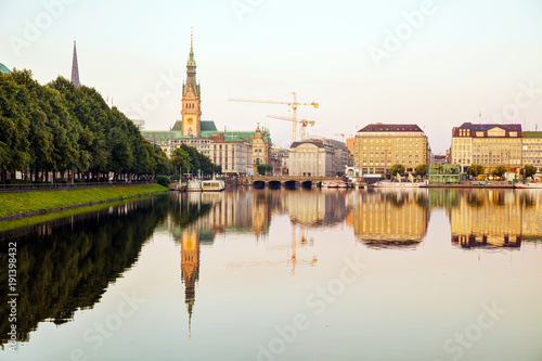 Obraz na płótnie Cityscape of Hamburg, Germany w salonie