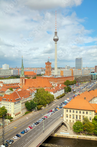 Obraz na płótnie Aerial overview of Berlin w salonie