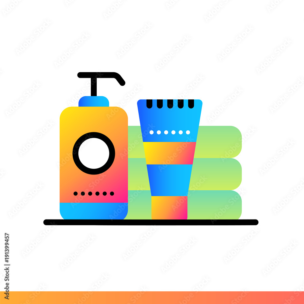 Flat icon Toiletries. Hotel services. Material design icon suitable for print, website and presentation