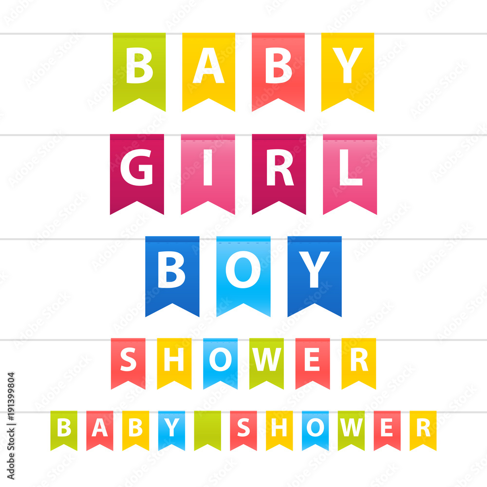 Baby shower garlands set