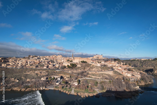 Scenic view of Toledo medieval city skyline, Spain.