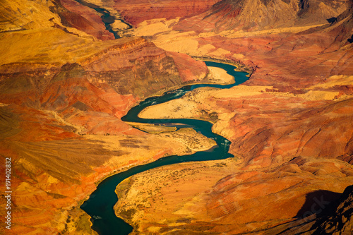 Tablou canvas Beautiful landscape view of curved colorado river in Grand canyon