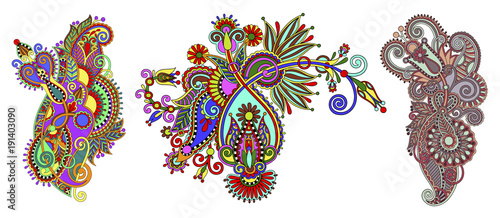 paisley flower pattern in ethnic style, indian decorative floral