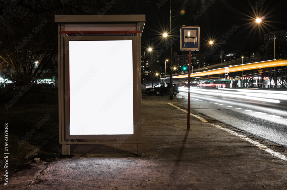 Street Advertisement Urban Transportation Isolated White Mockup Space ...
