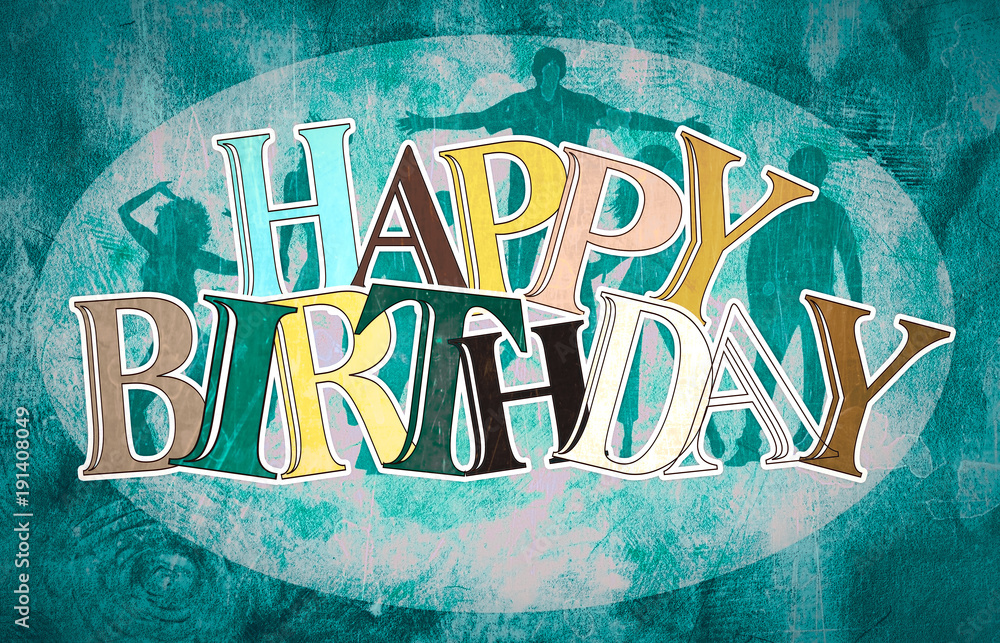 Happy Birthday - Geburtstagskarte Stock Illustration | Adobe Stock