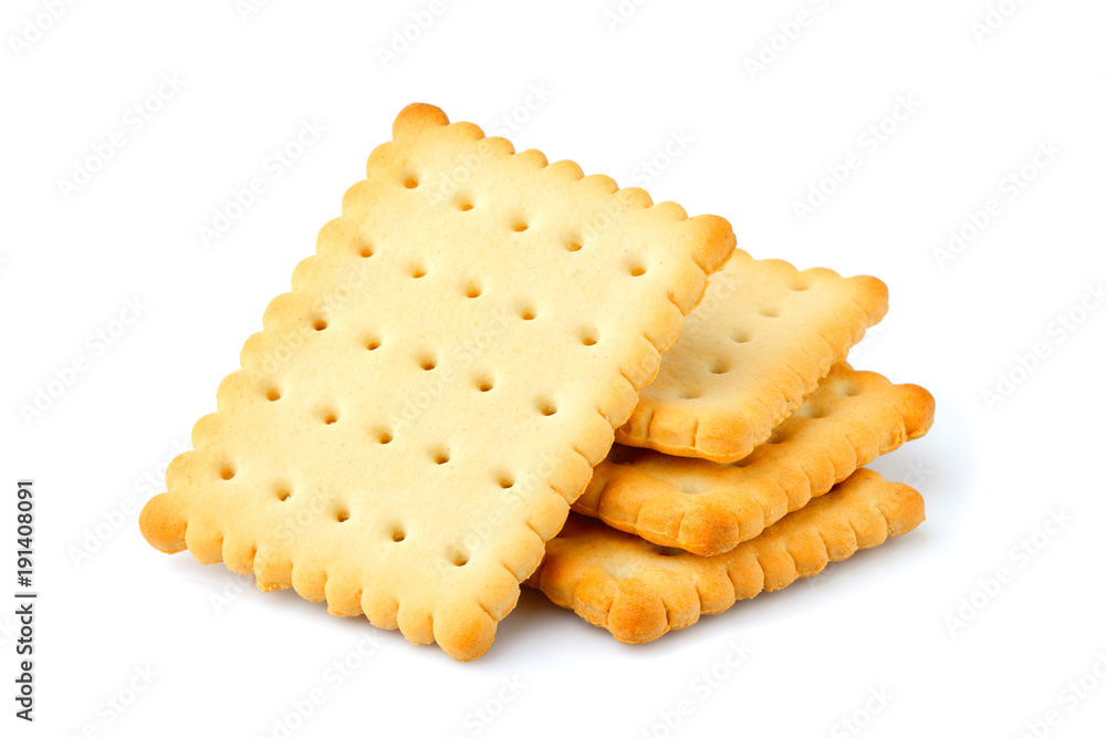 Crackers; biscuit isolated close up. Crackers; biscuit isolated close up.
