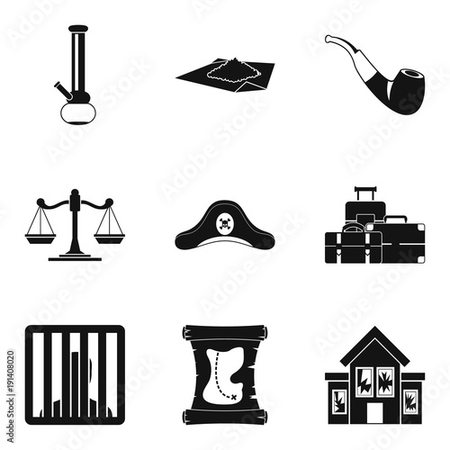 Temptation icons set, simple style
