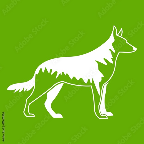 Shepherd dog icon green