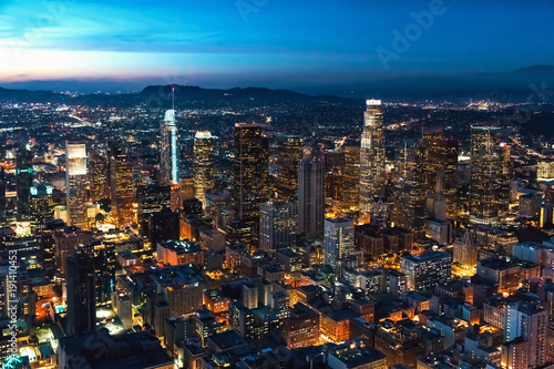 Aerial view of Downtown Los Angeles at twilight © Tierney
