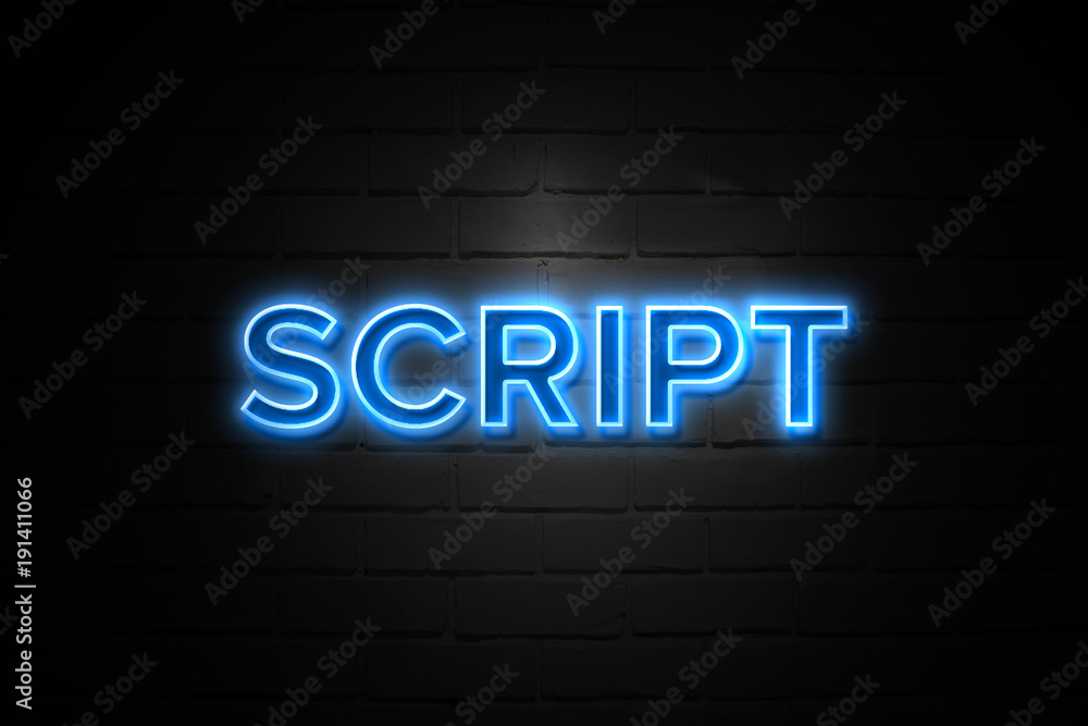 Script neon Sign on brickwall