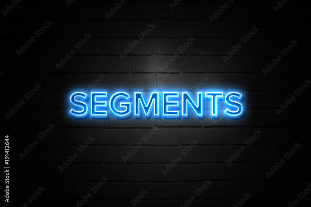 Segments neon Sign on brickwall Segments neon Sign on brickwall