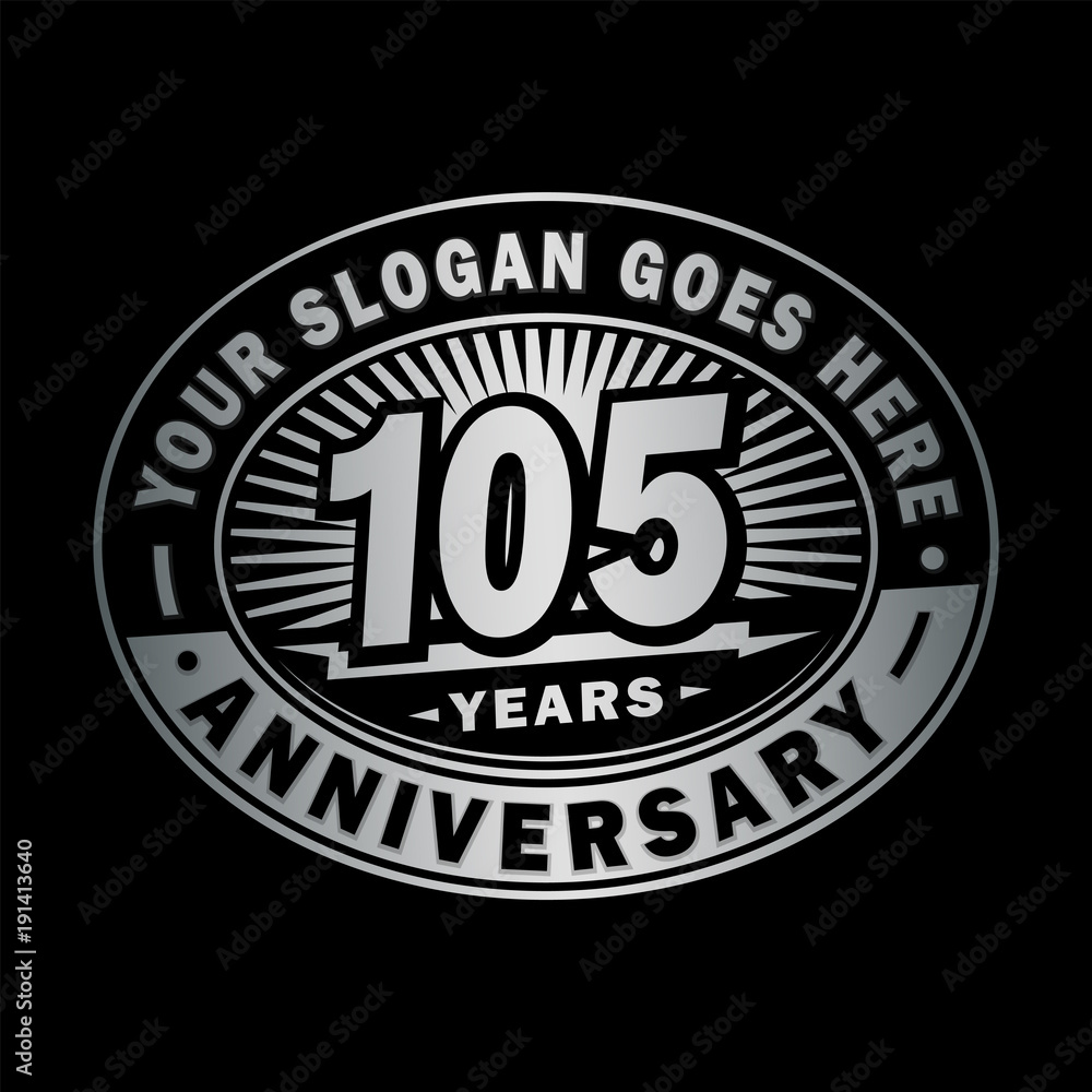 105 years anniversary design template. Vector and illustration. 105th logo. 