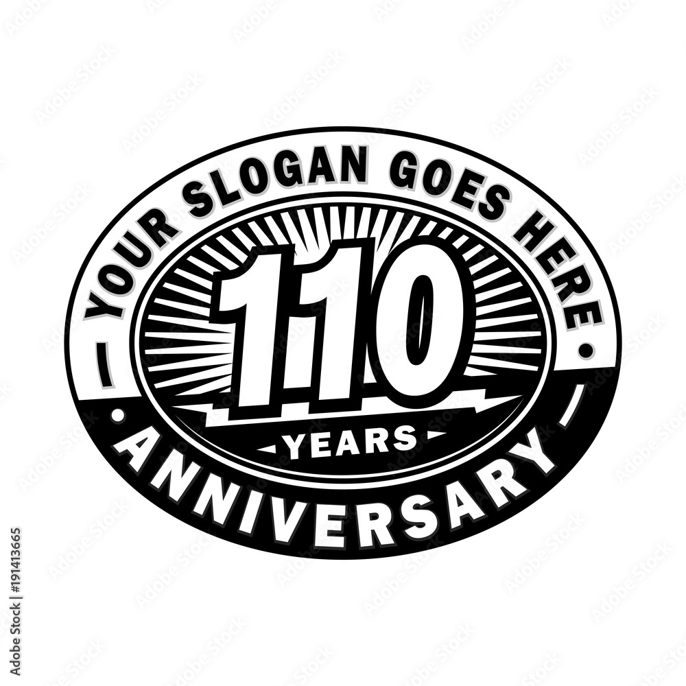 110 years anniversary design template. Vector and illustration. 110th logo. 