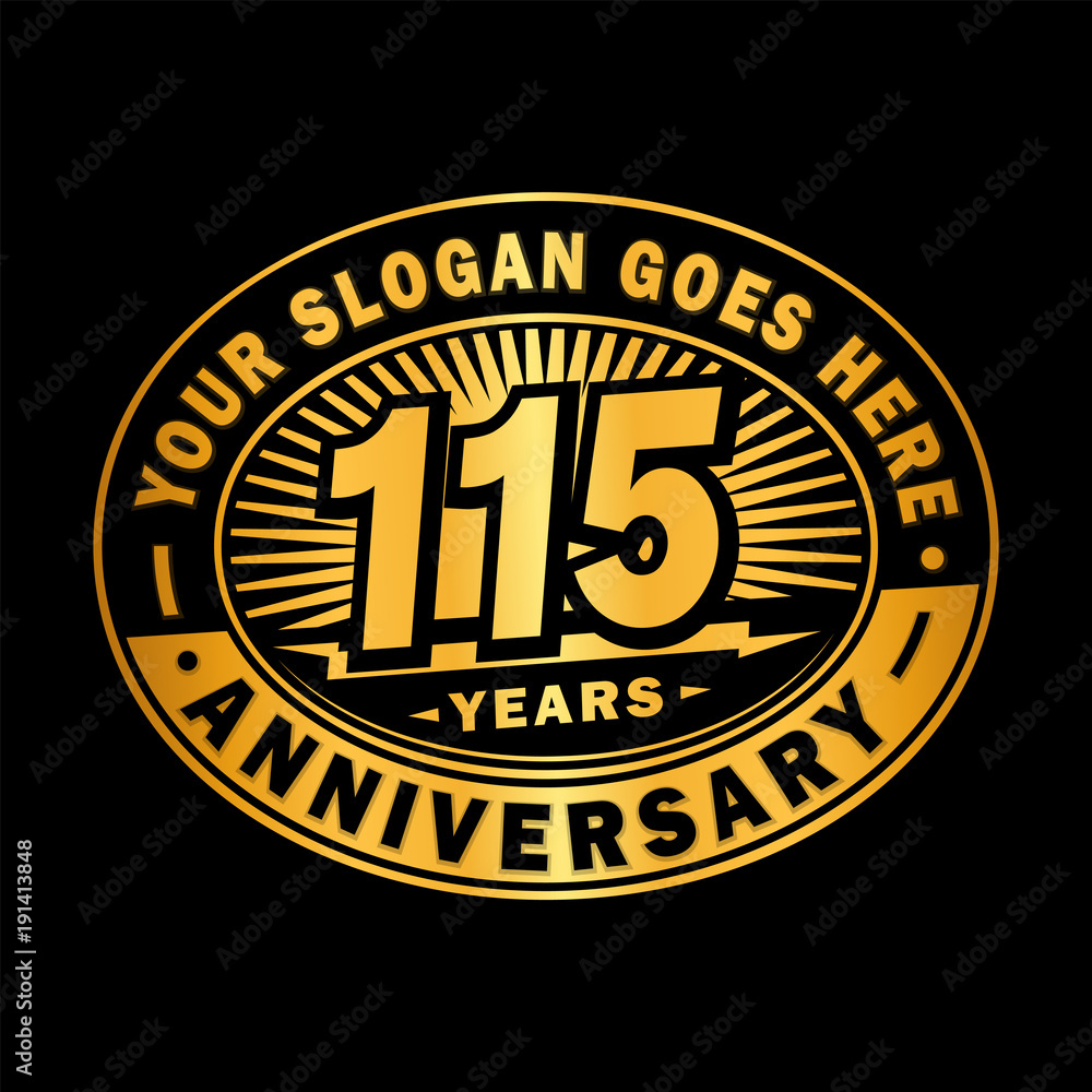 115 years anniversary design template. Vector and illustration. 150th logo. 