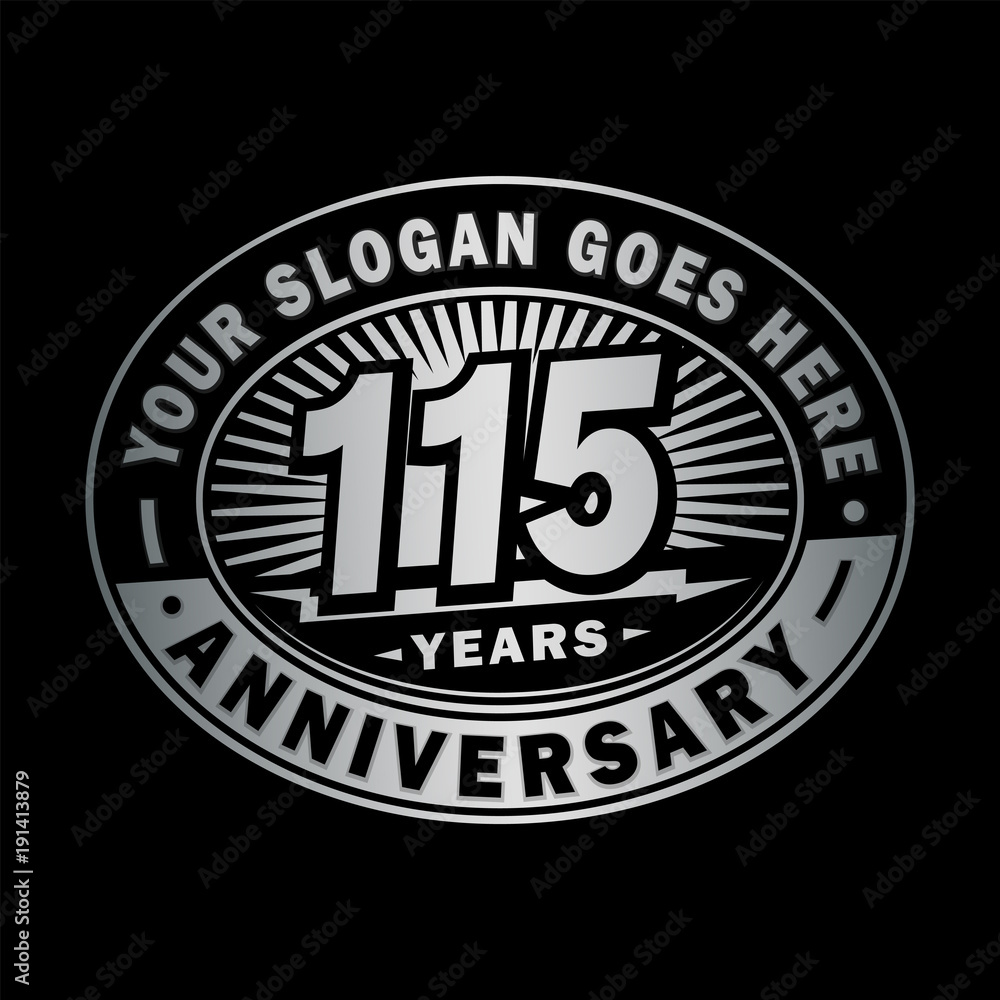 115 years anniversary design template. Vector and illustration. 150th logo. 