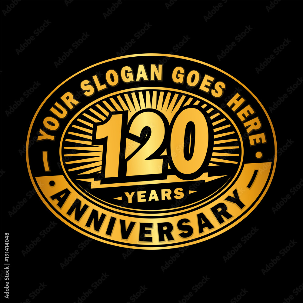 120 years anniversary design template. Vector and illustration. 120th logo. 