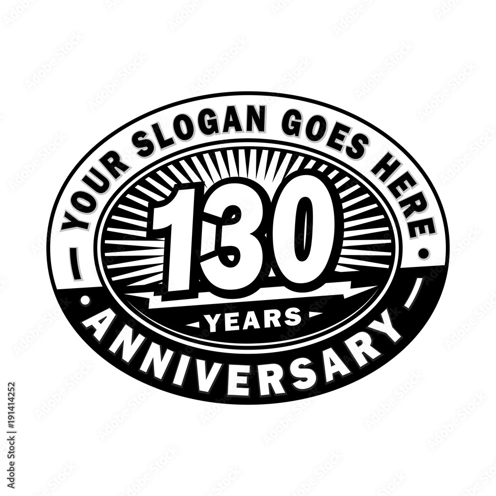 130 years anniversary design template. Vector and illustration. 130th logo. 