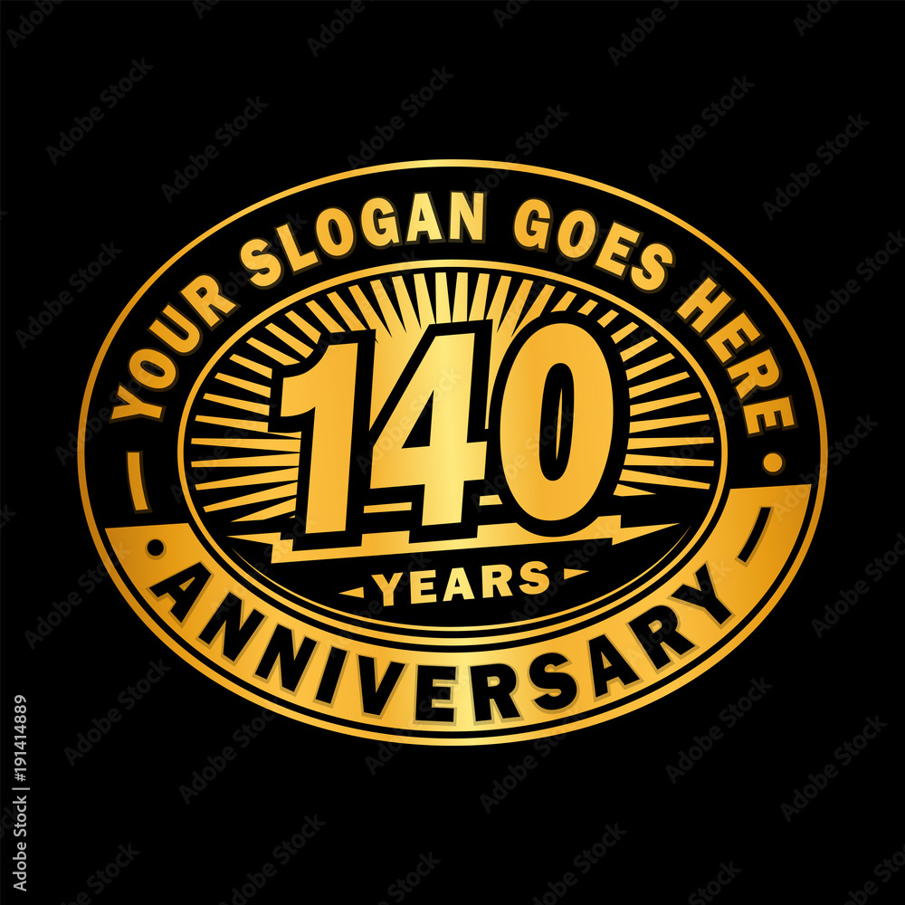 140 years anniversary design template. Vector and illustration. 140th logo. 