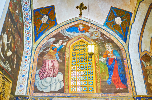 Frescoes of Vank Cathedral, Isfahan, Iran photo