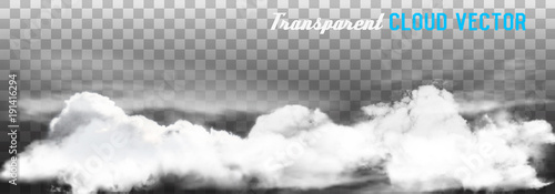 Blue sky with clouds panorama. Vector background.