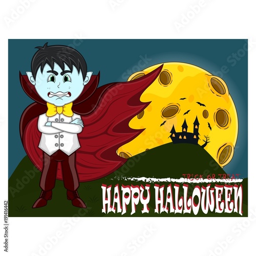 Vampire For Happy Halloween with background