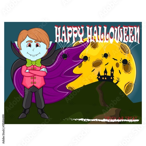 Vampire For Happy Halloween with background