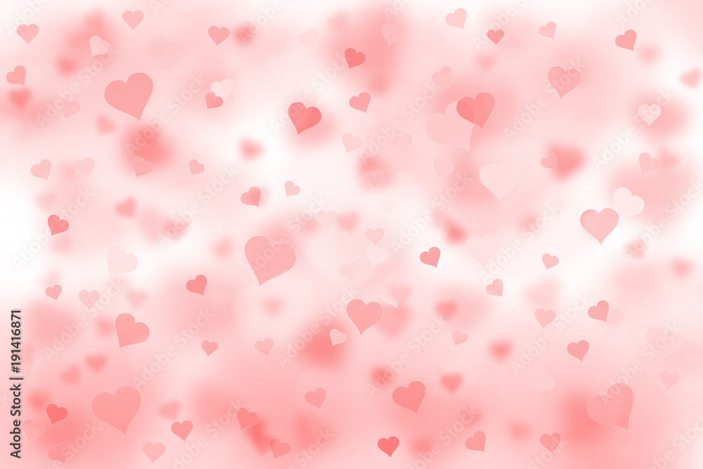 pink heart background blur effect bokeh