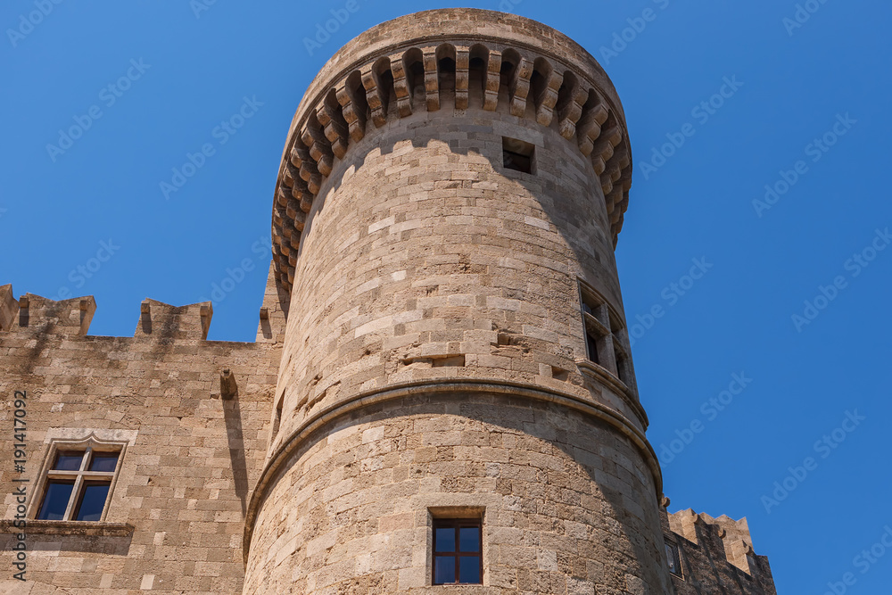 Grand master's Palace in Rhodes, Greece tower