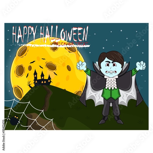 Vampire For Happy Halloween with background