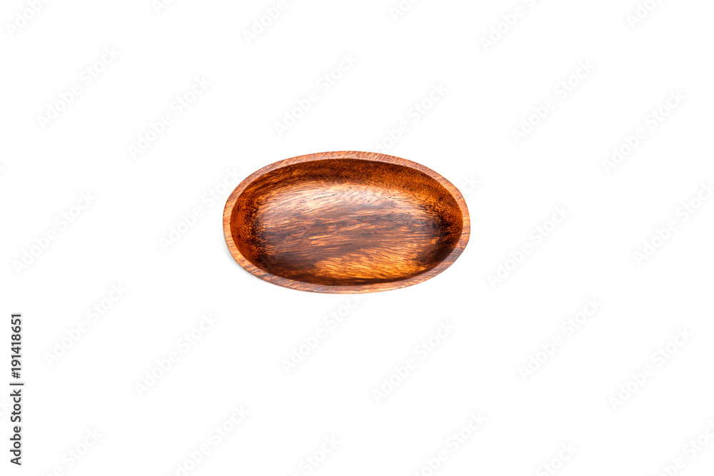 Wooden dish for Asian cuisine isolated on white background Wooden dish for Asian cuisine isolated on white background