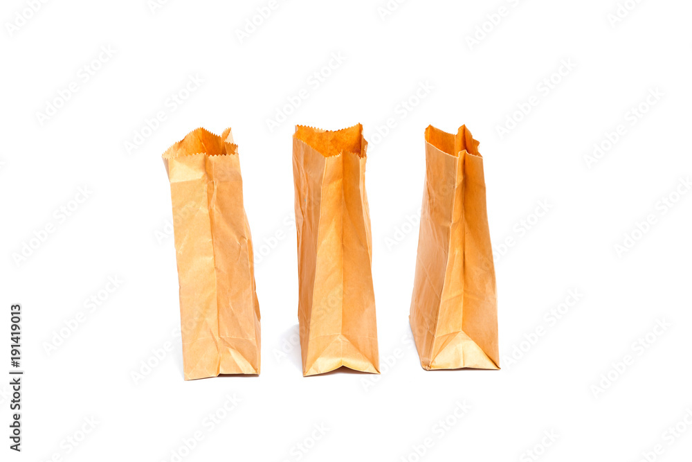 paper bag from the store is isolated on a white background paper bag from the store is isolated on a white background