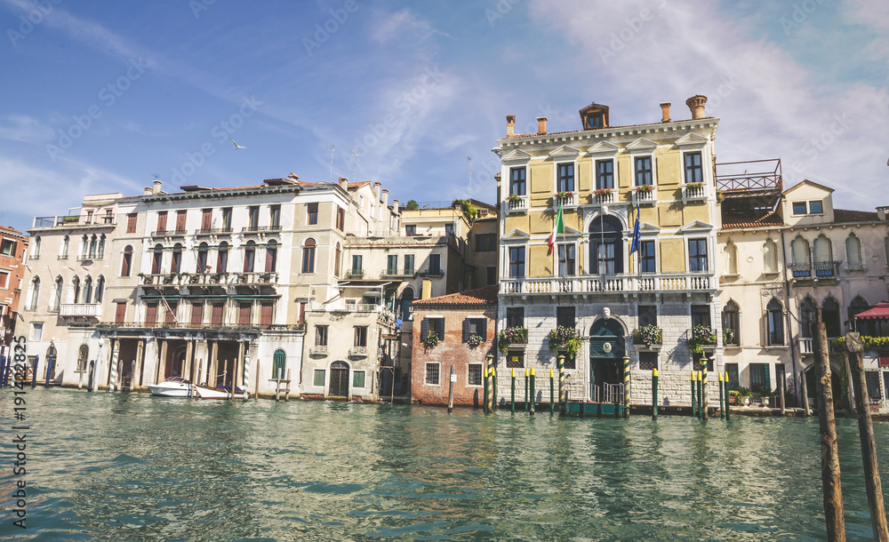 Fototapeta premium Panoramic view of famous Grand Canal in Venice, Italy