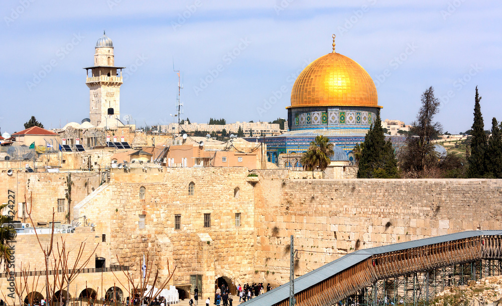 The Wailing Wall and The Dome of the Rock - Jerusalem, Israel