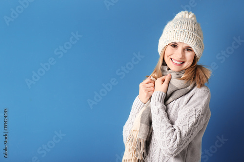 Young woman in warm clothin...