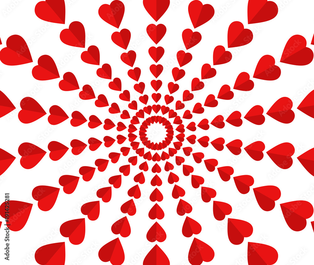 Vector illustration of red hearts pattern on white background Vector illustration of red hearts pattern on white background
