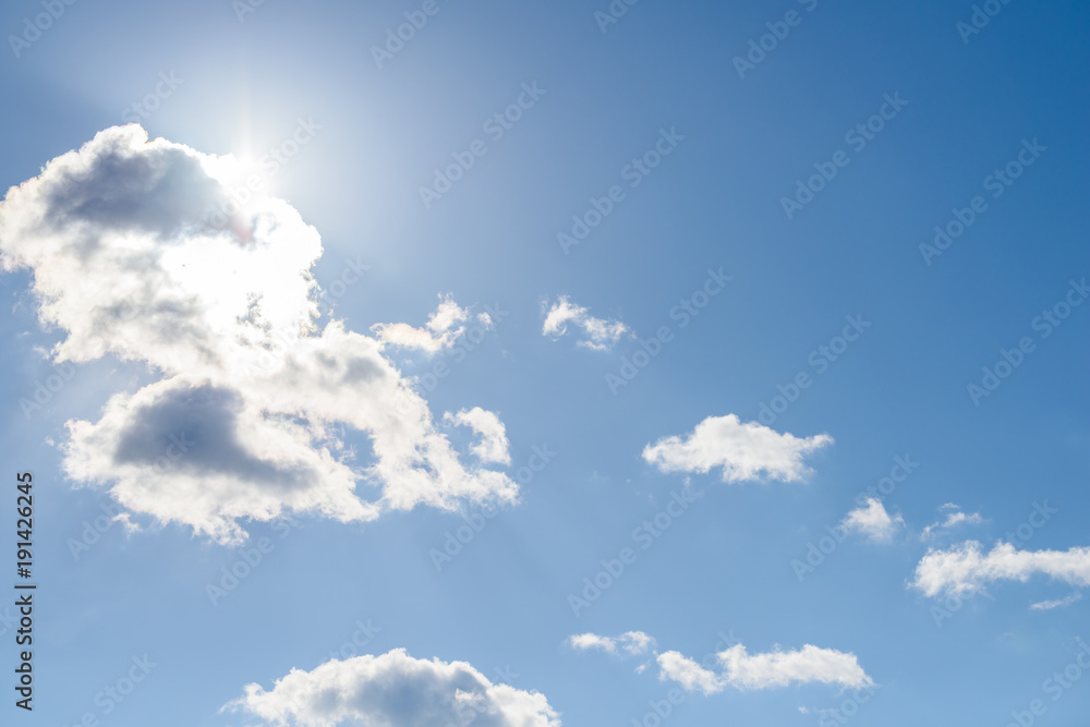青空と太陽と雲 青空と太陽と雲