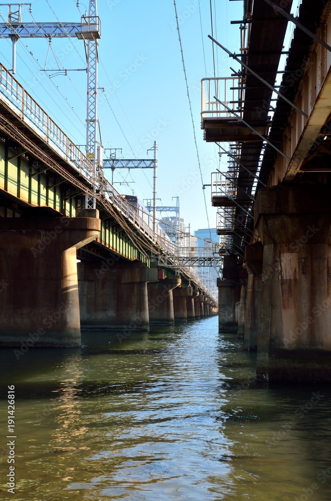 Obraz premium 大阪 淀川の鉄橋