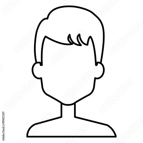 young man shirtless avatar character vector illustration design